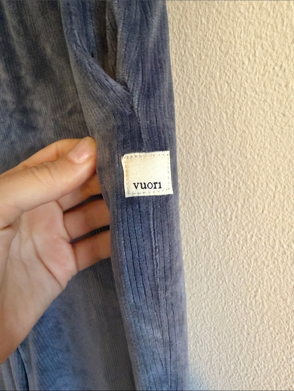 Vuori Haven Wide Leg Pants Women's Size Small Ribbed Velour High Rise Azure Blue - Picture 7 of 9